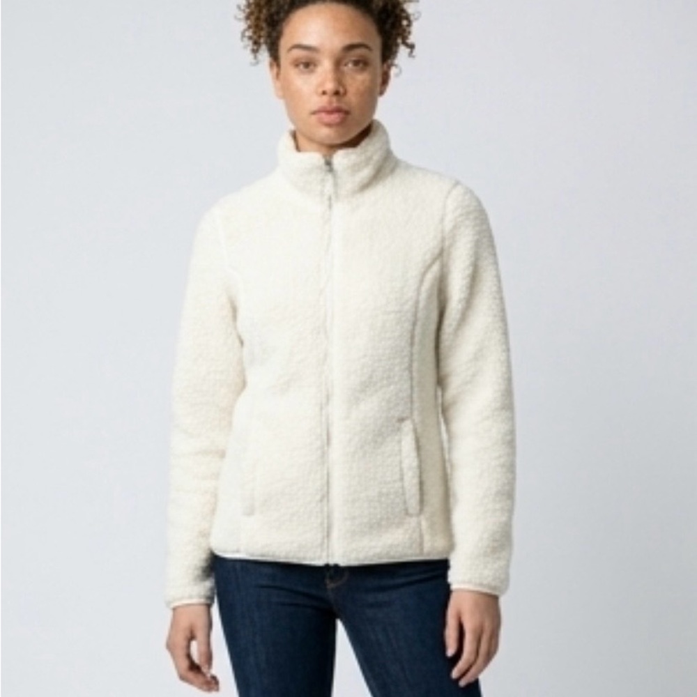 Fila Women's Cream Sherpa Zip Jacket